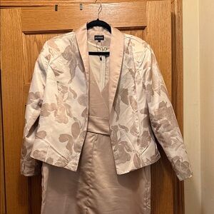 Elegant Cream Floral Dress with Jacket